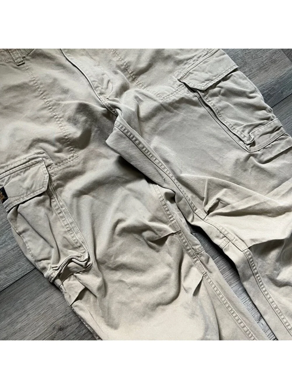 Polo Jeans Co. Ralph Lauren Men's 34x32 Cargo Pants Tan Military Surplus Y2K